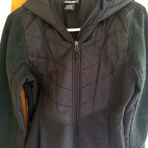 CB zip up mixed media hoodie